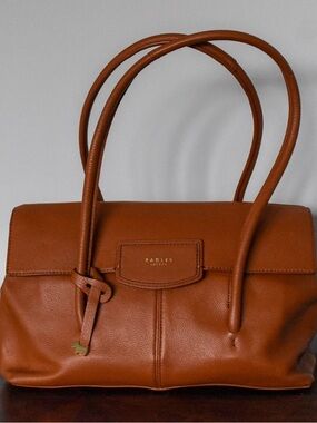 Radley London Chestnut Pebbled Leather Top Handle Shoulder Bag Like New